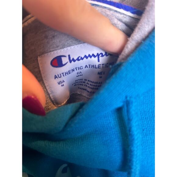 Champion Blue Women Hoodie Size Medium M Capri Blue Hoodie Athletic - Picture 3 of 7